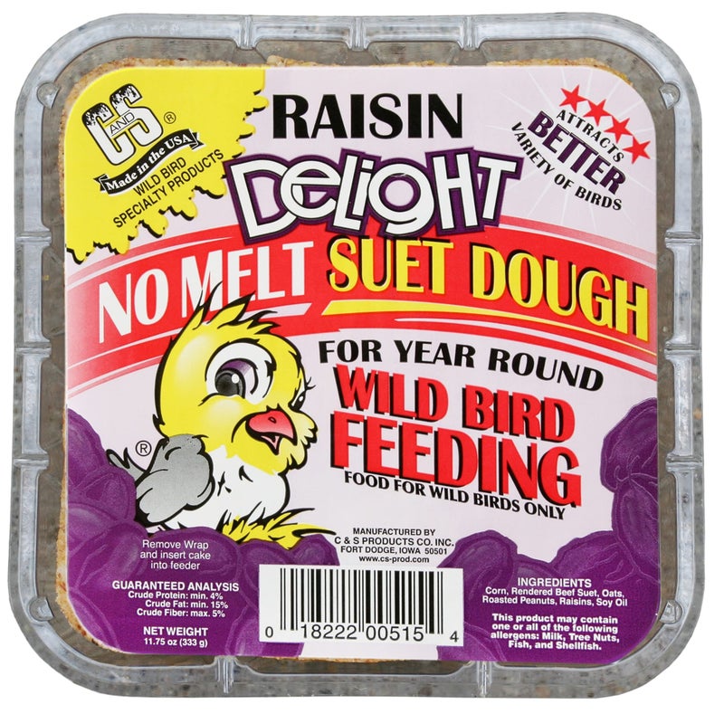CS C&S Raisin Delight No Melt Suet Dough 11.75 Ounces, 12 Pack - Image 1